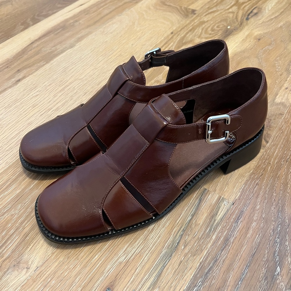 Jeffrey Campbell Sz 10 Brown Leather Fisherman Style Shoes